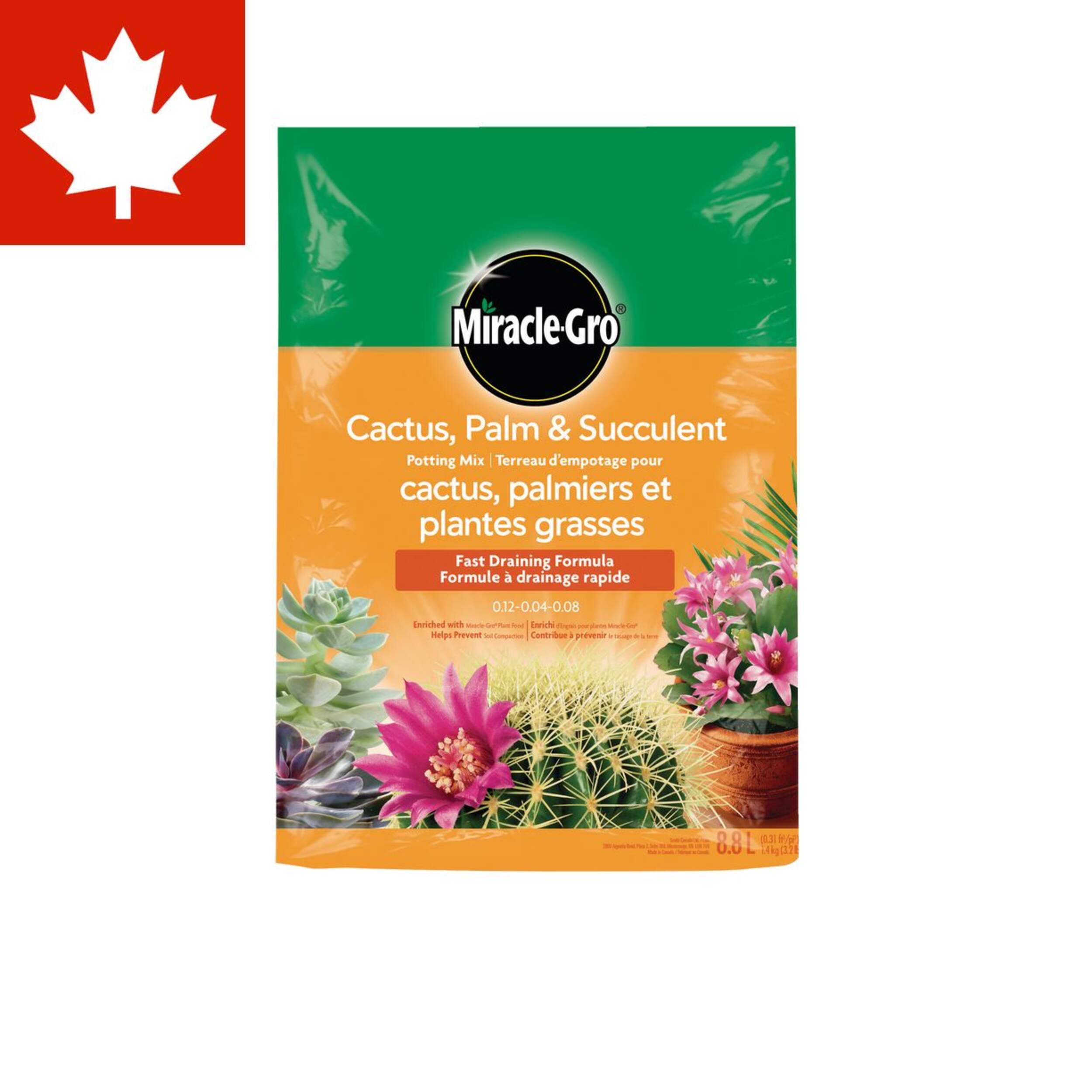 Miracle-Gro® Cactus, Palm & Succulent Potting Soil, 8.8-L Front_Flat