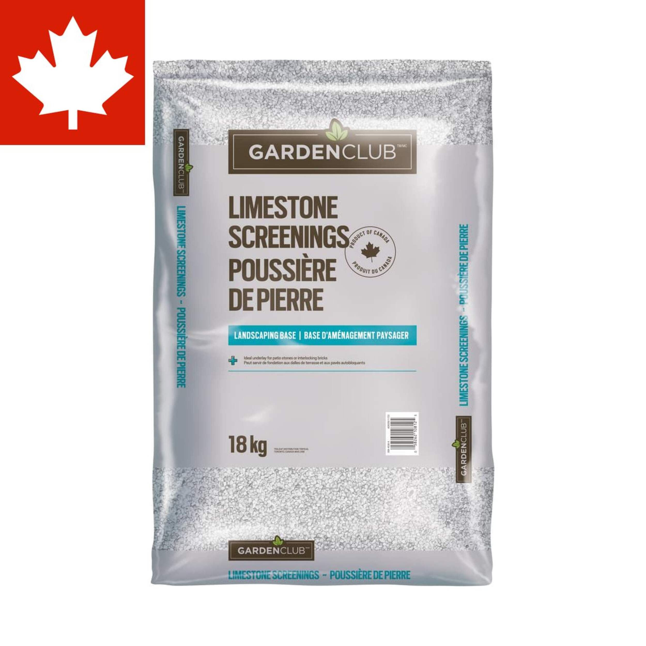 Base d'aménagement paysager en calcaire Garden Club, 18 kg Front_Flat