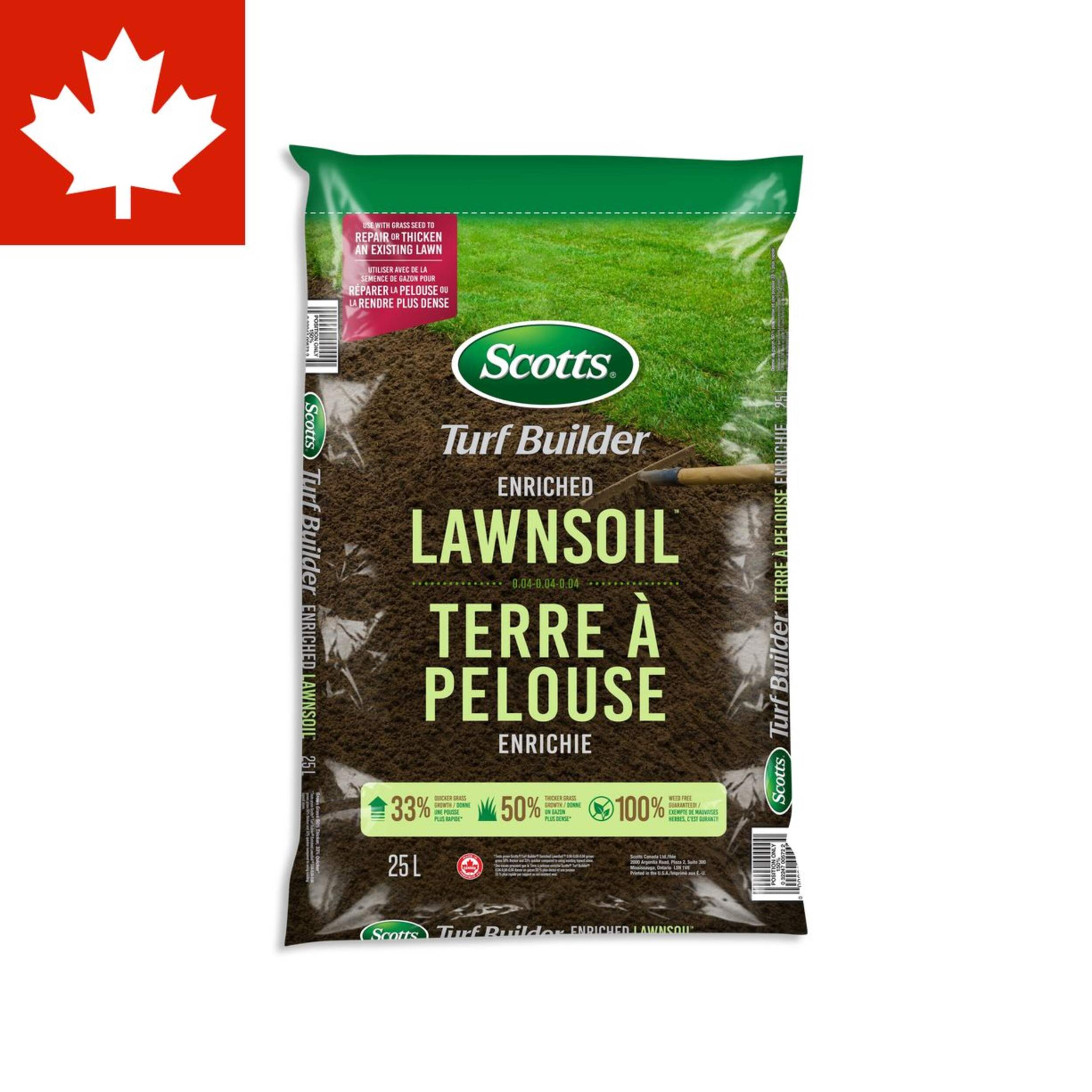 Scotts Turf Builder Enriched Lawn Soil, 25-L Front_Flat