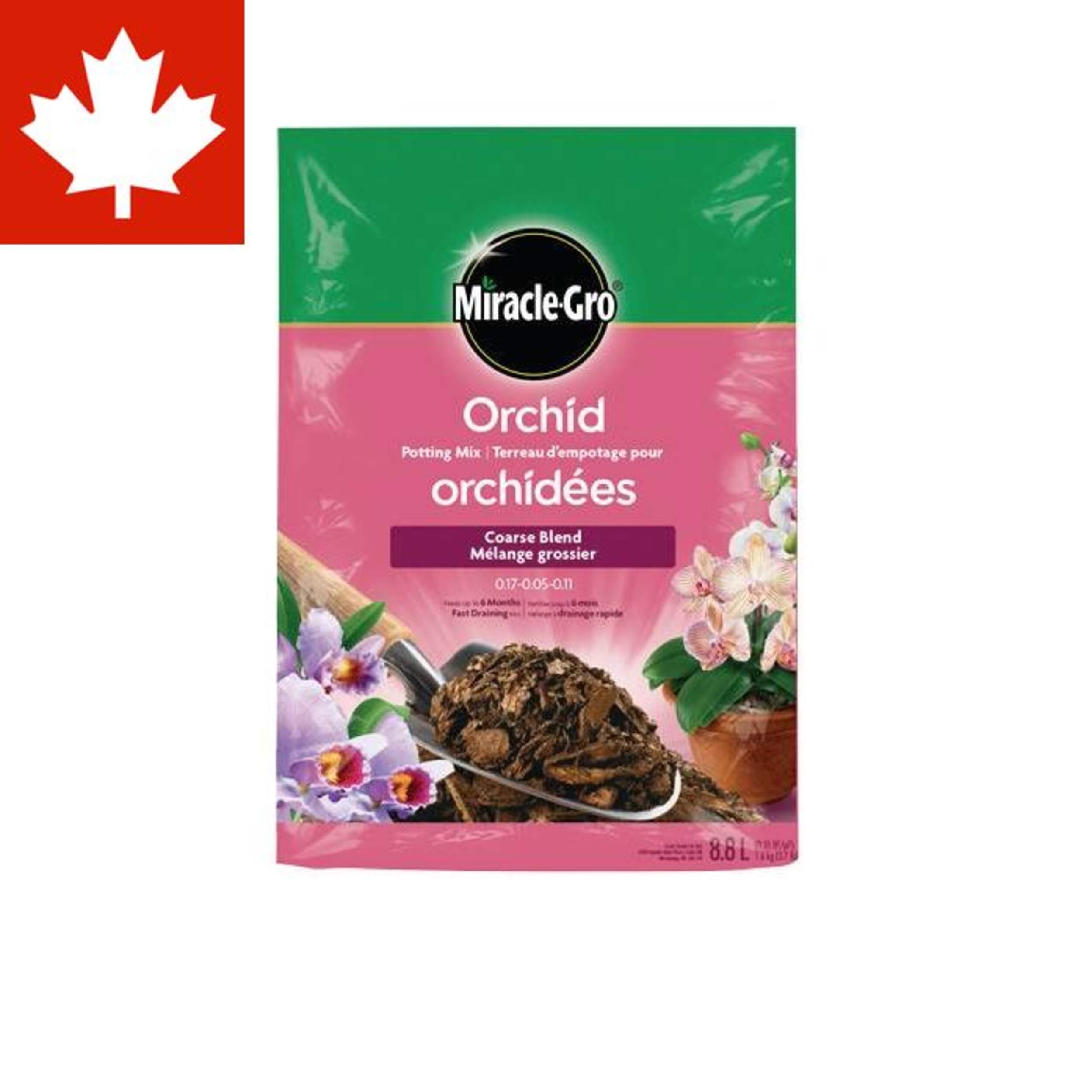 Miracle-Gro® Orchid Potting Soil Mix, 0.10-0.02-0.05, 8.8-L Front_Flat