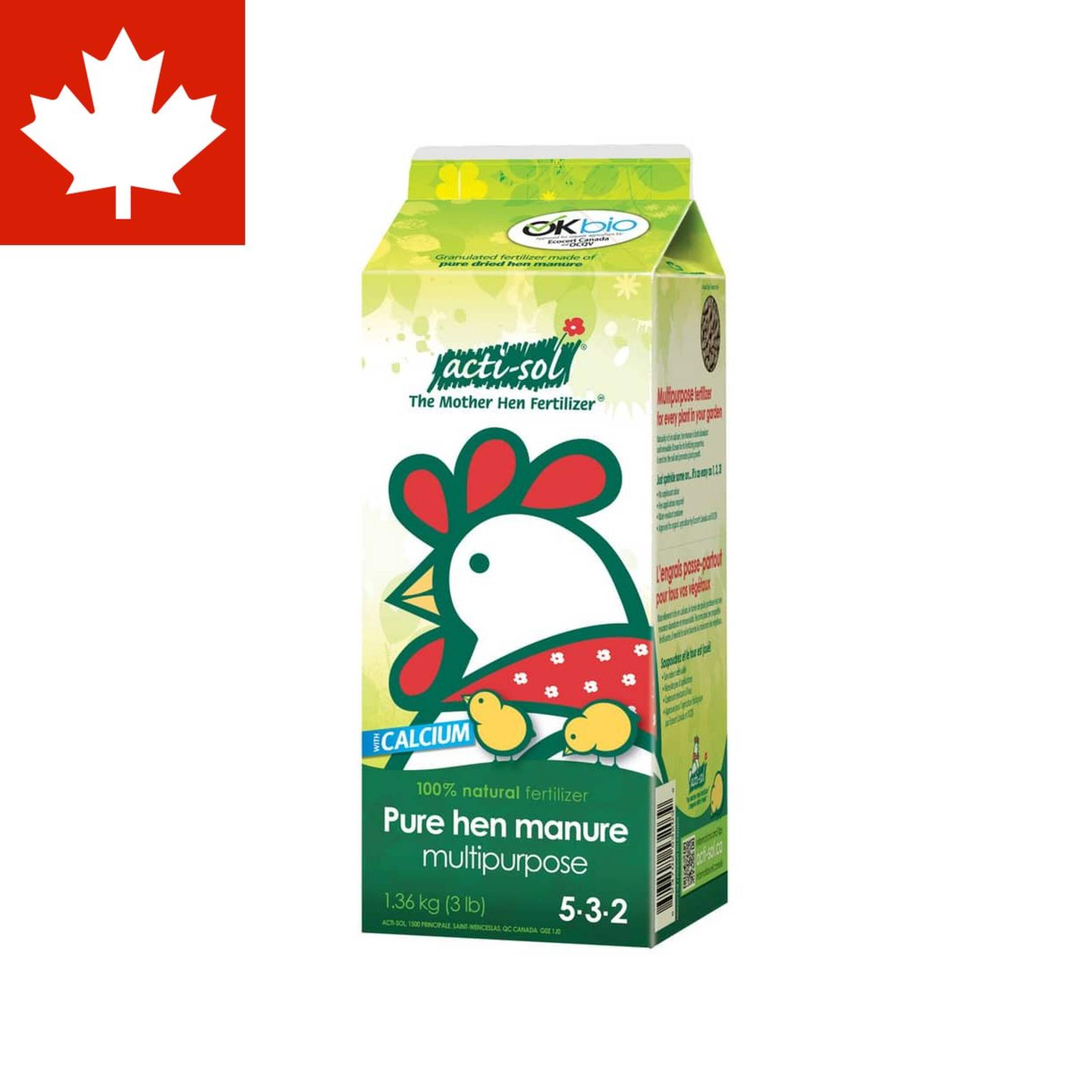 Acti-Sol Multi-Purpose Hen Manure/Fertilizer, 100% Natural, 1.36-kg Front_Angled_Left