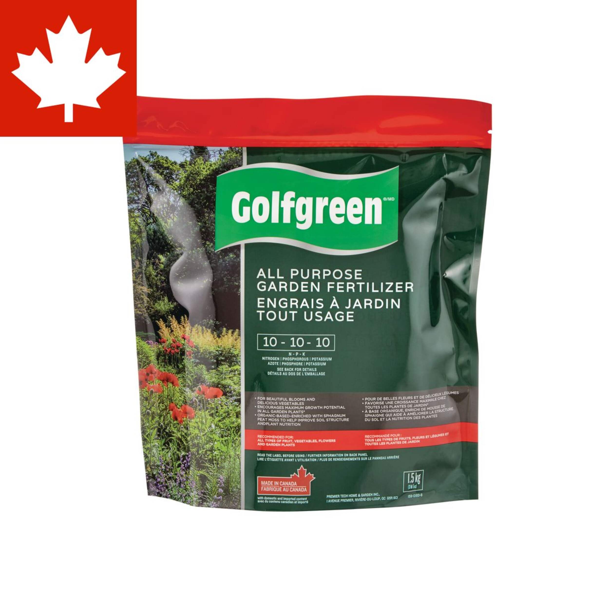 Engrais de jardin tout usage Golfgreen, 10-10-10, 1,5 kg Front_Flat
