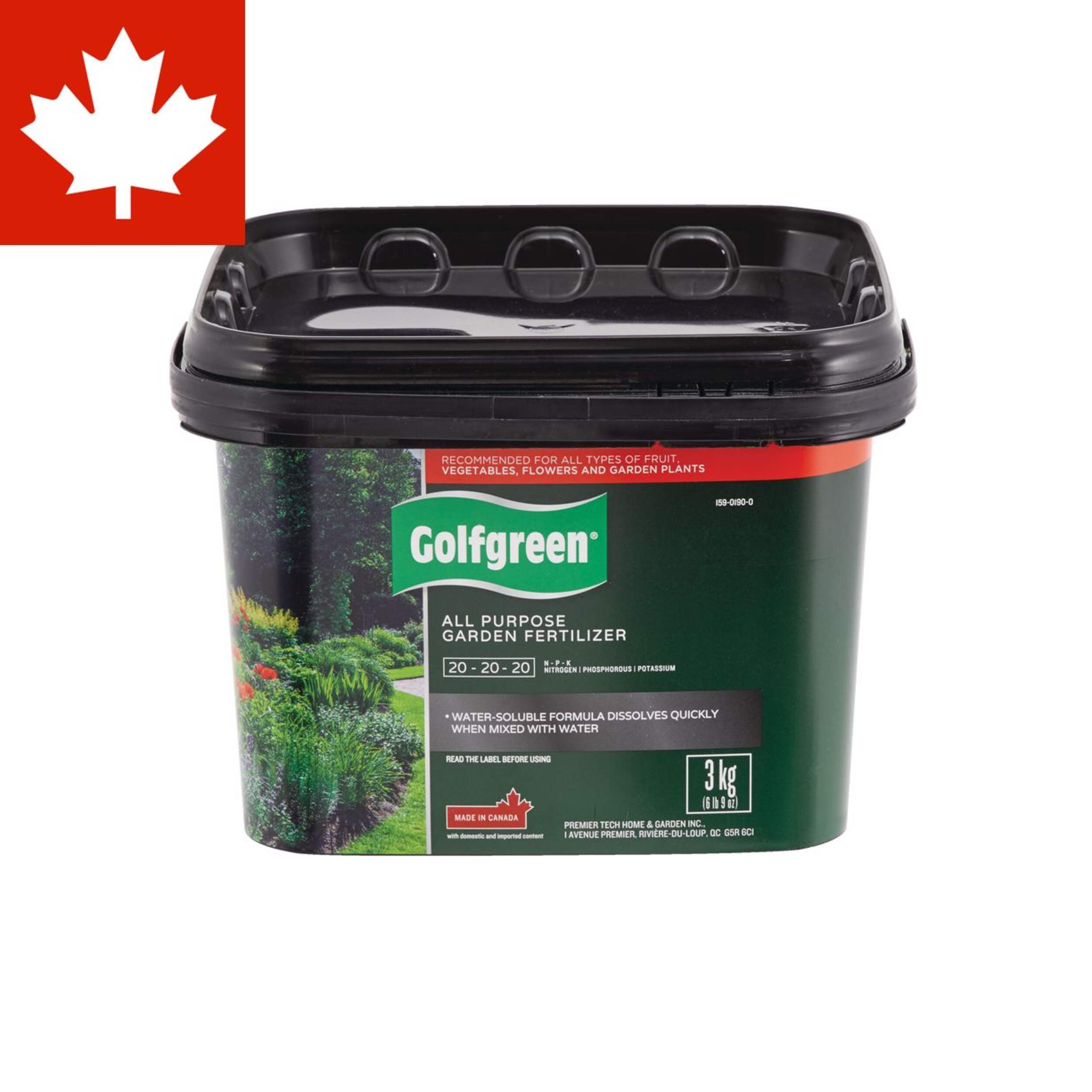 Golfgreen All Purpose Water Soluble Garden Fertilizer, 20-20-20, 3-kg Front_Elevated