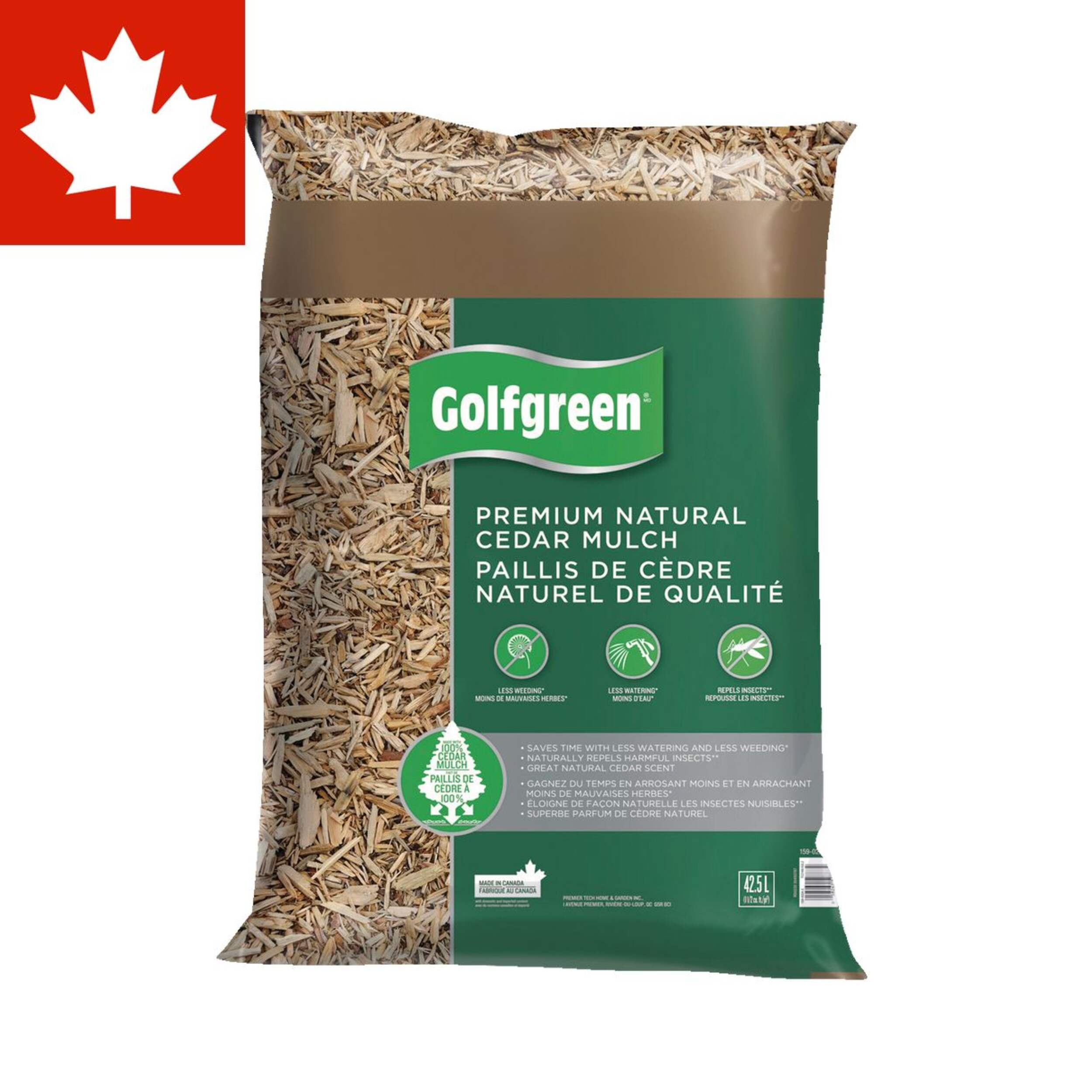 Golfgreen Premium 100% Cedar Mulch, Natural, 42.5-L Front_Flat