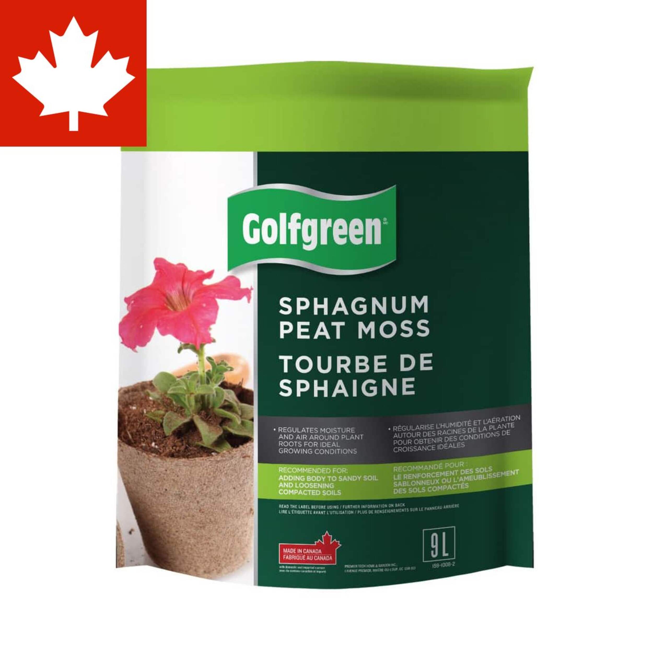 Golfgreen Sphagnum Peat Moss, 9-L Front_Flat