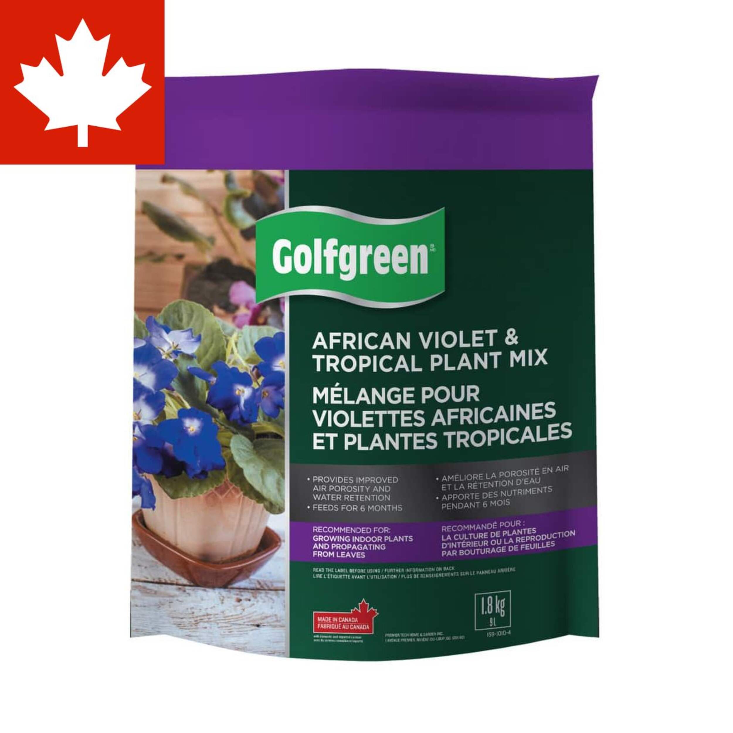 Golfgreen Tropical Plant & African Violet Plant Mix, 9-L Front_Flat