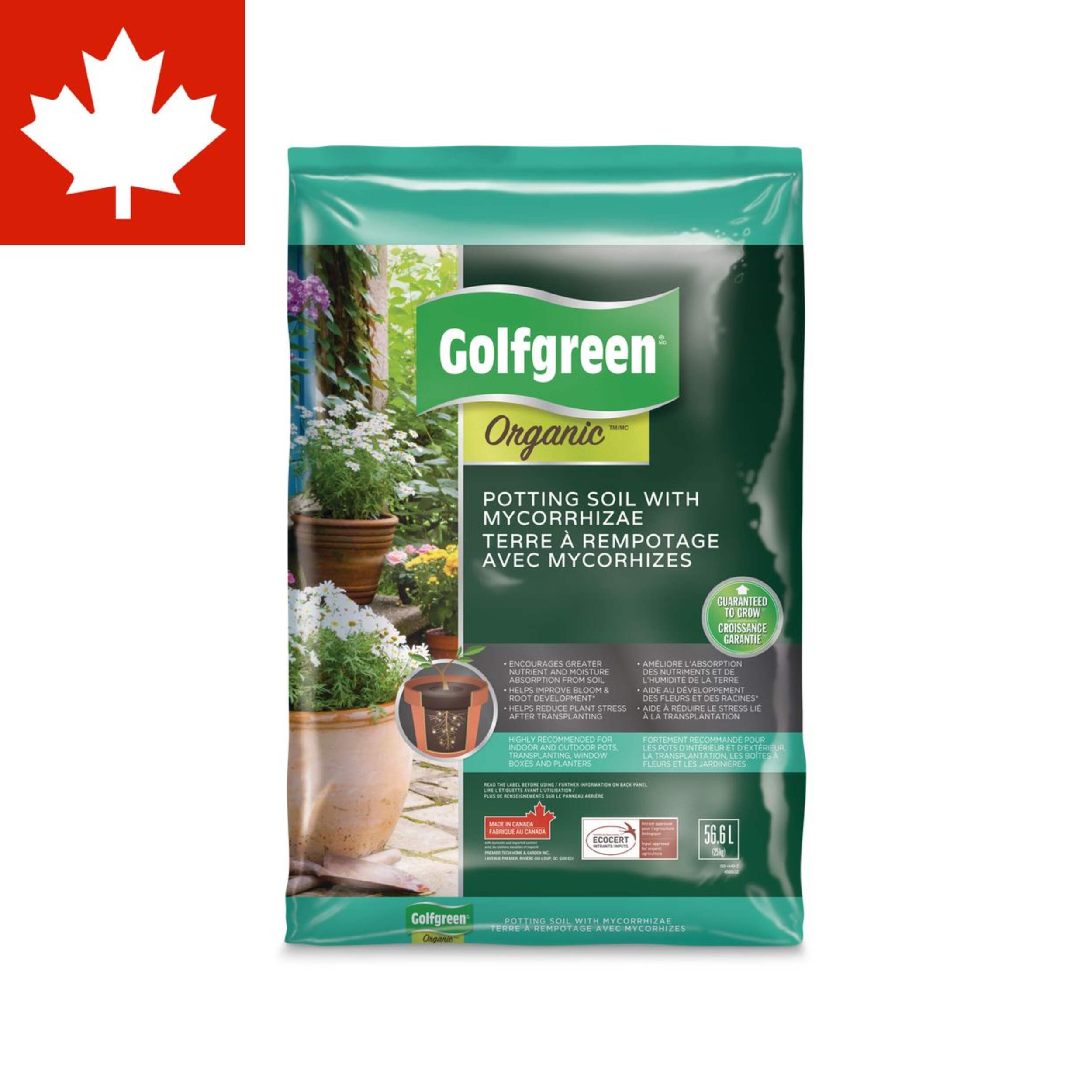 Golfgreen Organic Potting Soil with Mycorrhizae, 56.6-L Front_Flat