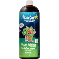 Acadie Fresh Seaweed Fertilizer Concentrate, 0.6-0-6, 1L