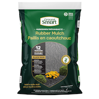 Premium Recycled Shredded Rubber Mulch, Recycled Rubber, Black, 22.6L Front_Flat