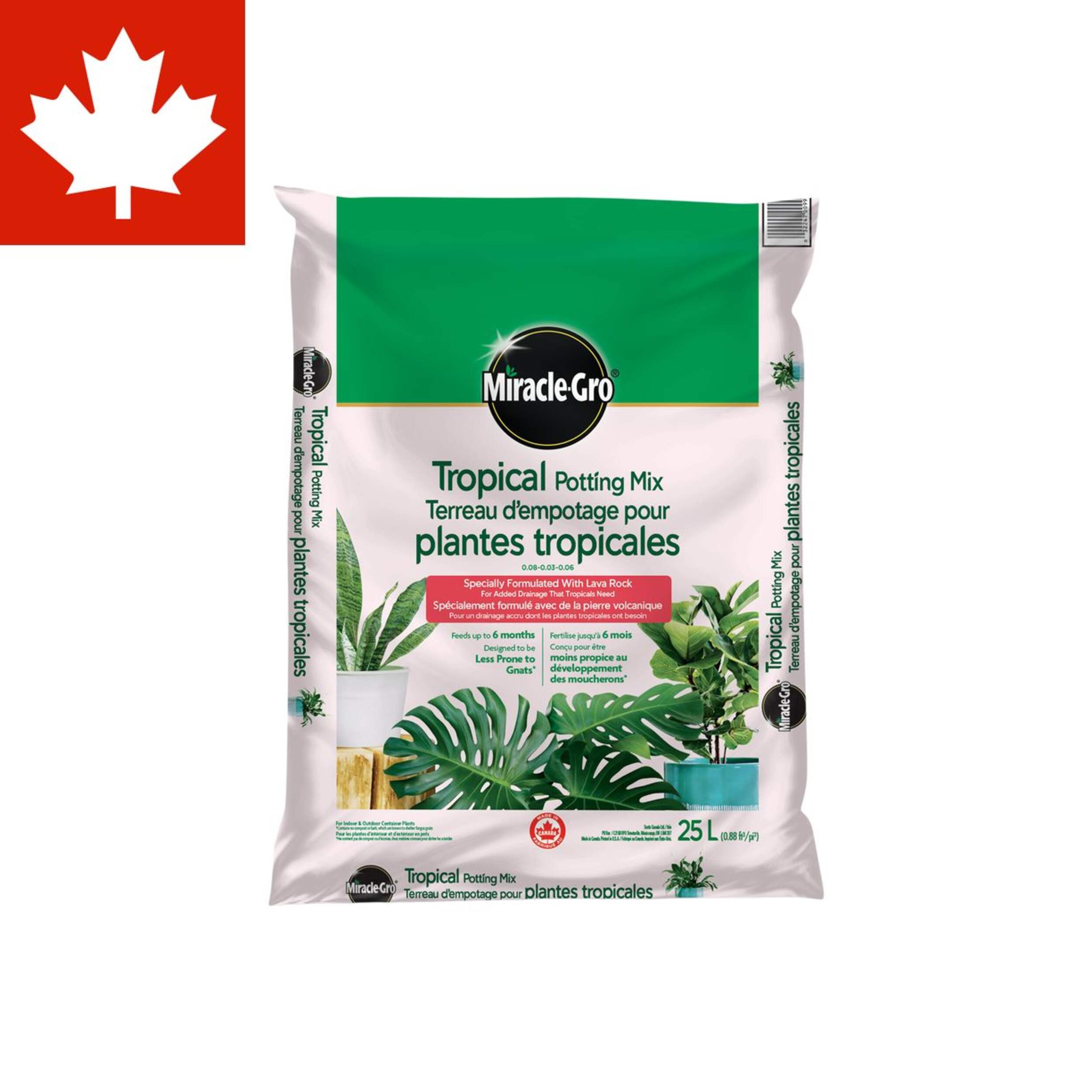 Miracle-Gro Tropical Potting Mix with Lava Rock, 25L Front_Flat