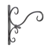 Crochet/Support mural en acier pour jardinière suspendue, noir Front_Angled_Right