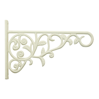 Panacea Decorative Wall Steel Plant Scroll Hook/Bracket For Hanging Basket Planters, White Side_Left