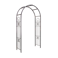 Panacea Classic Finial Arch/Arbour, 90-in x 48-in, Black Front_Angled_Right