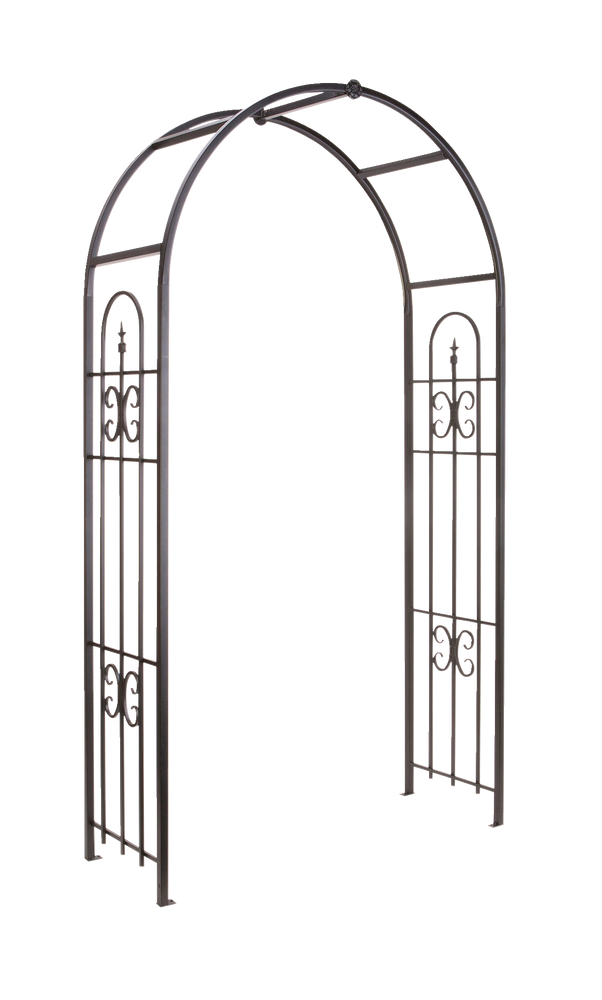 Panacea Classic Finial Arch/Arbour, 90-in x 48-in, Black | Canadian Tire
