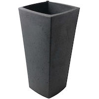 Algreen Self Watering Square Crete Convex Planter, 25-in, Black Front_Angled_Left