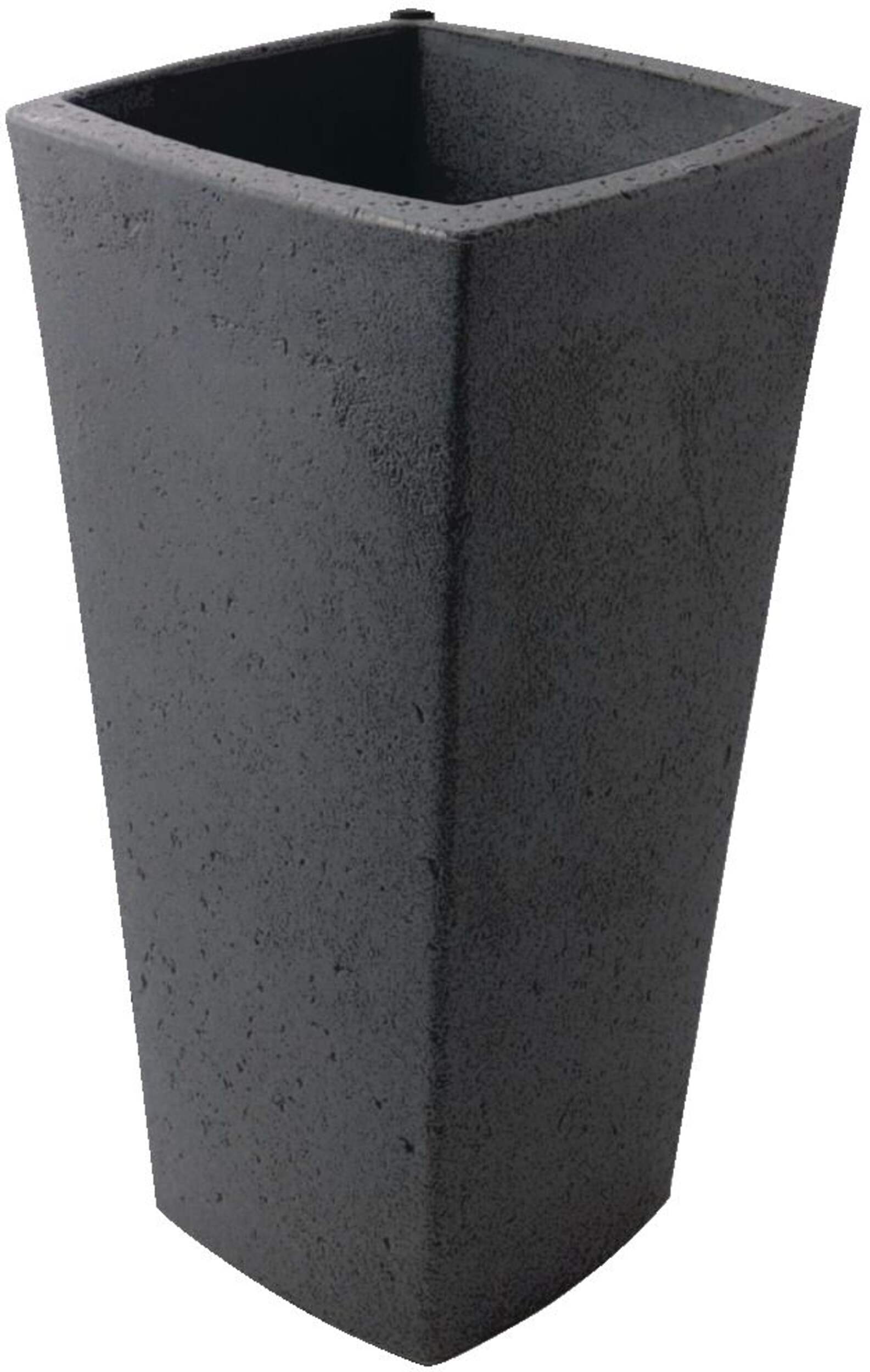 Algreen Self Watering Square Crete Convex Planter, 25-in, Black Front_Angled_Left