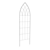 Panacea Flat Cathedral Metal Trellis, 72-in, Black Front_Angled_Right