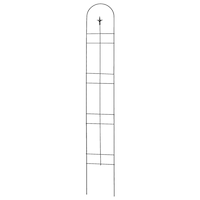 Panacea Decorative Arched Finial Steel Treillis, 60-in, Black Front_Flat