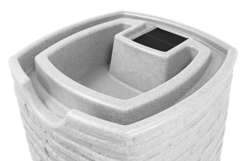 Good Ideas Decorative Stone Rain Barrel with 2 Spigots, 100 BPA Free