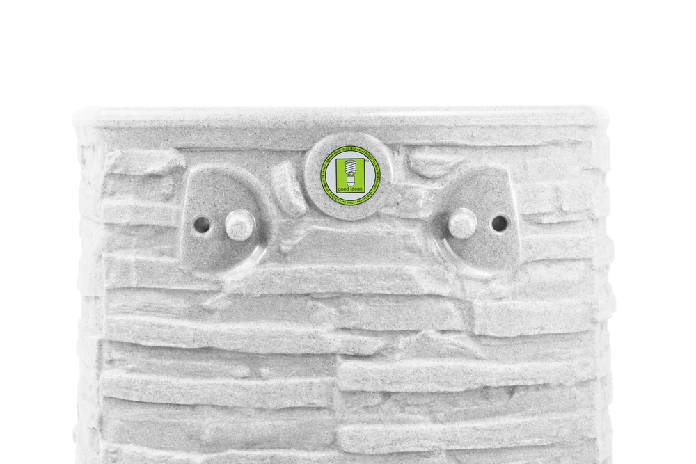 Good Ideas Decorative Stone Rain Barrel with 2 Spigots, 100 BPA Free