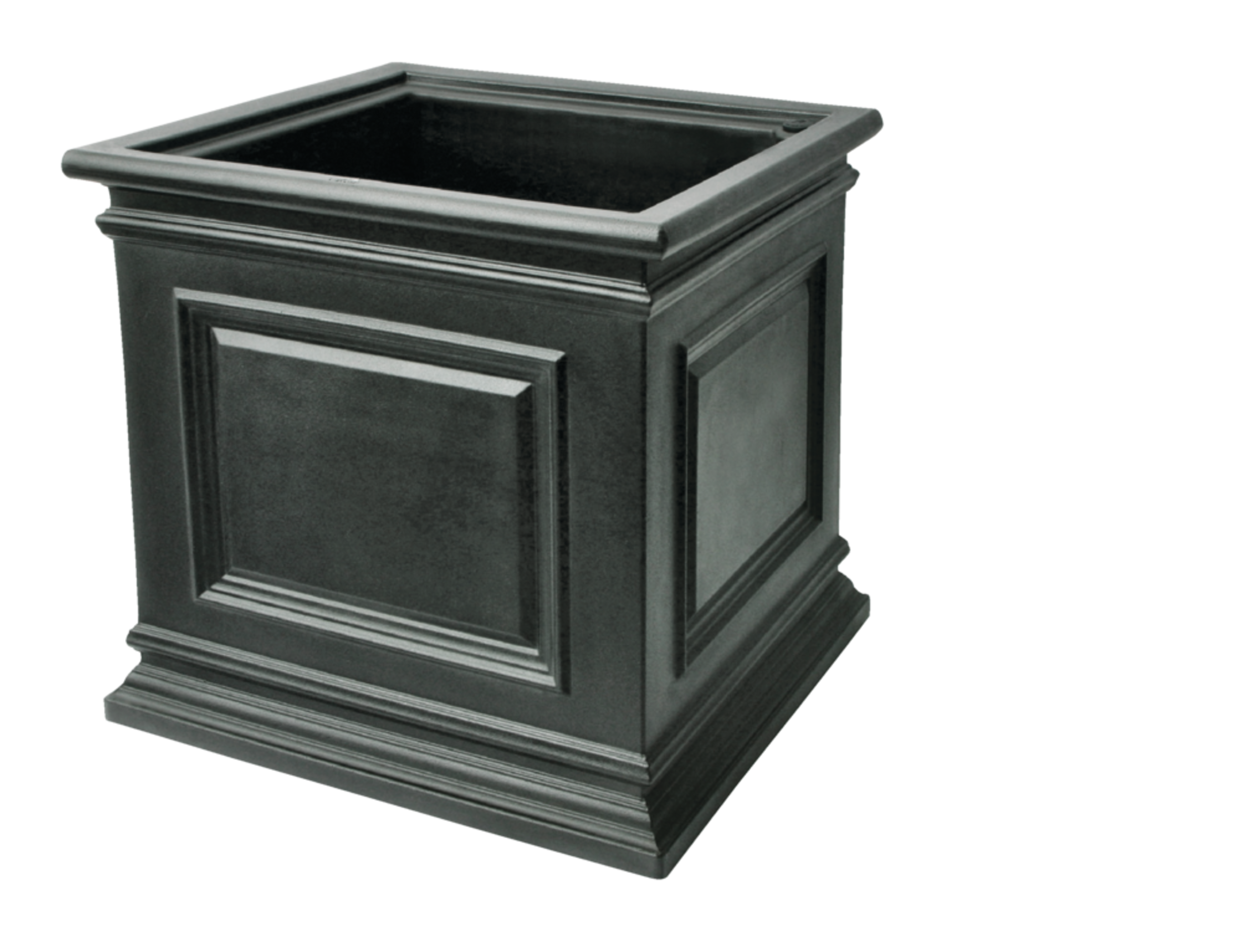 Algreen Covington Self-Watering Cube Planter, 16-in W x 16.25-in H x 16-in D, Black Front_Angled_Left