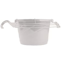 Planters' Pride Hanging Resin Round Planter, 10-in, Green/White Front_Flat