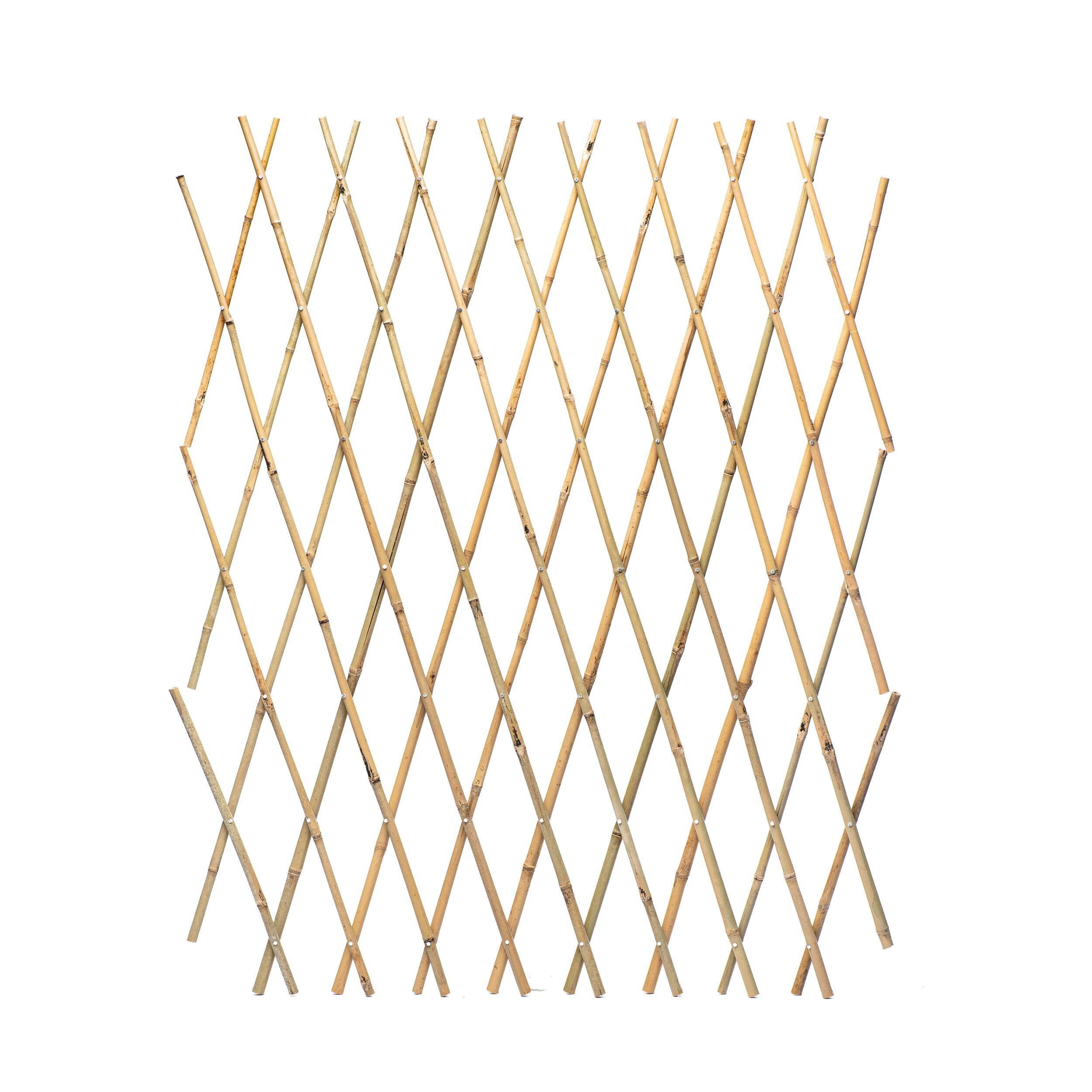 Quest Select Natural Bamboo Garden Fence, Heavy-Duty, 4 x 6-ft (1.2 x 1.8 m), Brown Front_Flat