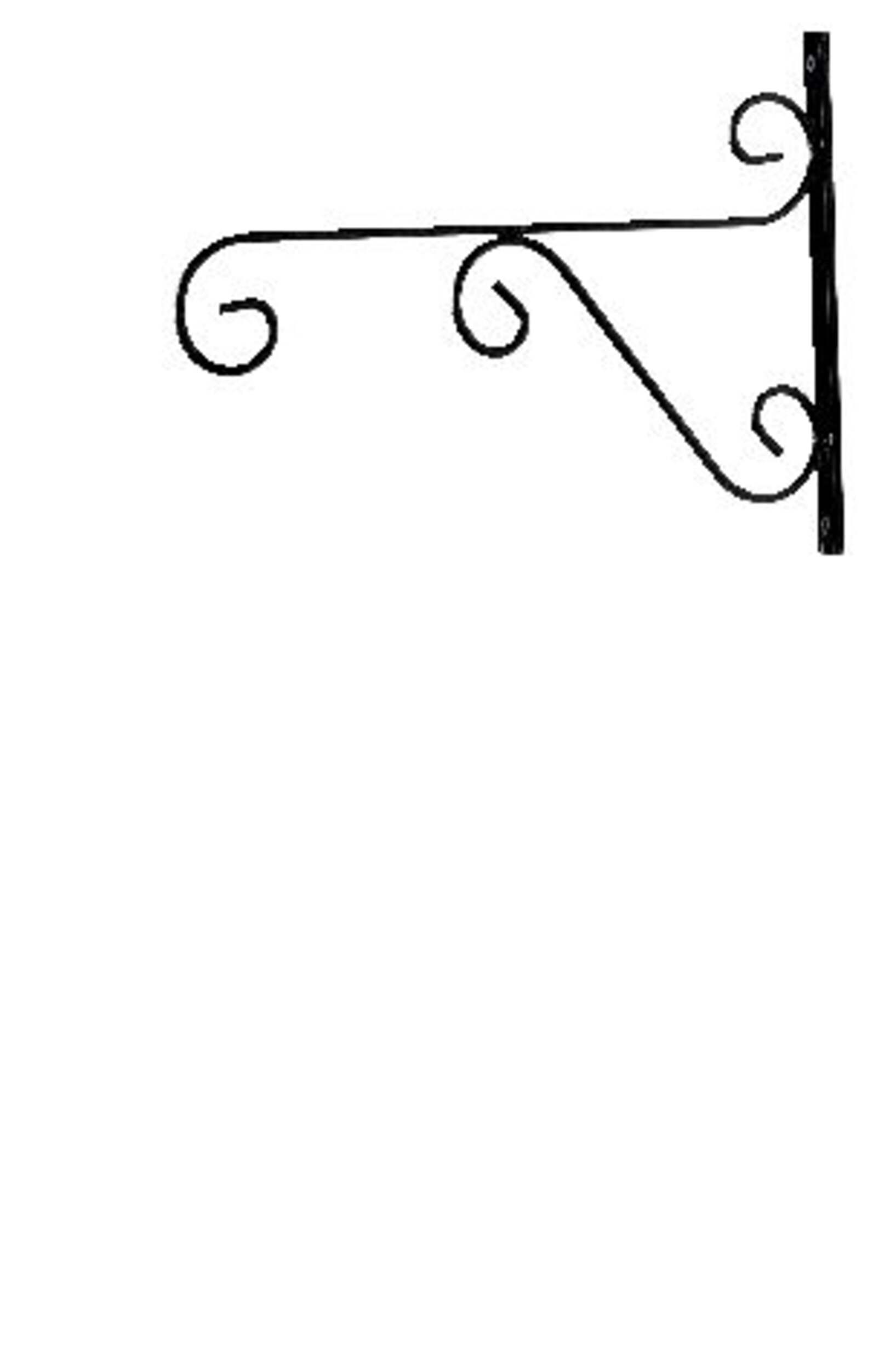 Crochet/Support mural en métal pour jardinière suspendue, 15 po, noir Front_Angled_Left