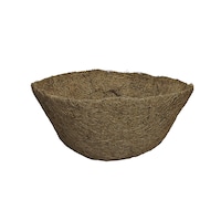 Doublure ronde en fibre de coco pour jardinières suspendues Panacea, tailles variées, havane Front_Elevated