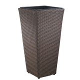 Jardinière carrée Hofland, resine aspect osier, 23 po