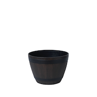 Jardinière en forme de baril en résine Southern Patio, noyer Kentucky, 45,7 cm (18 po) Front_Elevated