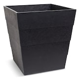 CANVAS Lineata Self Watering Resin Square Planter, 12-in W x 13-in H x 12-in D, Black Front_Three_Fourths_Angled_Right