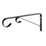 Hanging Planter Basket Decorative Bracket, Black, 9-in Front_Angled_Left