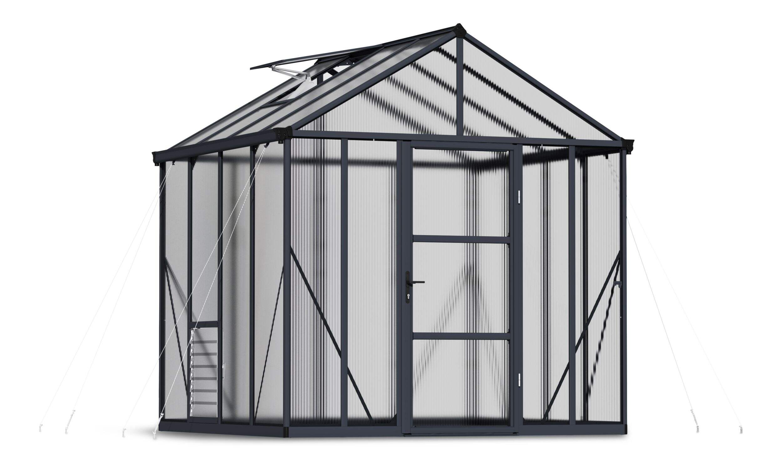 Palram Glory Premium Heavy-Duty Greenhouse, 8-ft x 8-ft Front_Three_Fourths_Angled_Right