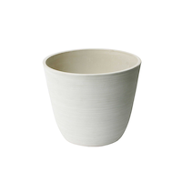 Algreen 14-in Valencia Ribbed Curved Planter, UV Resistant, 11-in W x 14-in H, Whitesand Front_Elevated