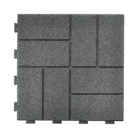 GroundSmart SmartLoc Rubber Paver, Dark Grey, 16 x 16-in