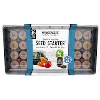 McKenzie with Jiffy Tomato Starter Greenhouse with 36 Peat Pellets, 50mm Overhead_Flat