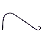 Forged & Angled Wall Plant Hook/Bracket For Hanging Basket Planters, 12-in,  Black