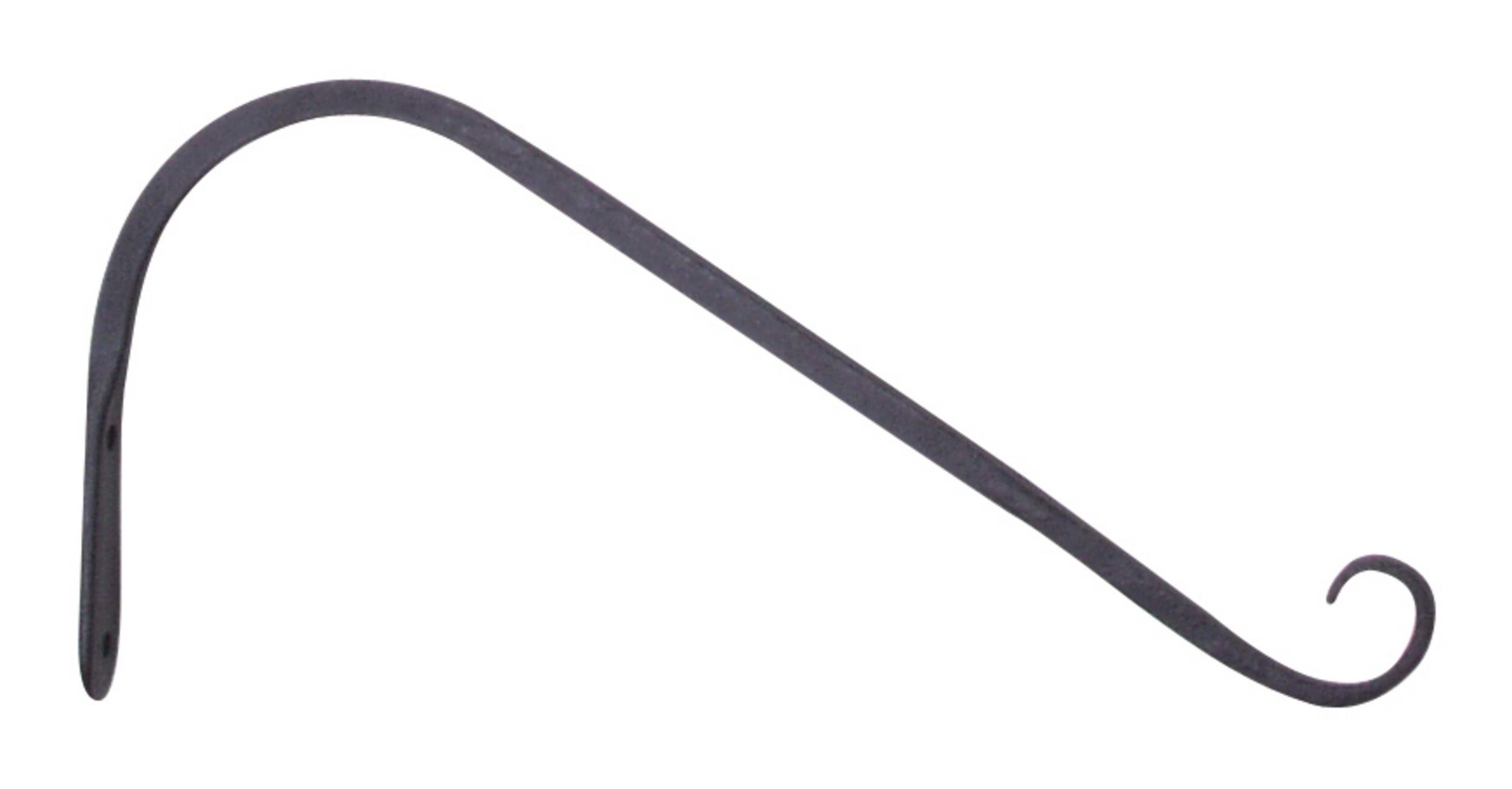 Crochet/Support forgé et incliné de jardinière murale pour jardinières suspendues, 12 po, noir Side_Right