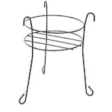 Metal Potted Plant Stand, 21-in, Black Front_Angled_Left