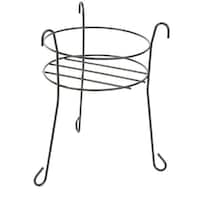 Metal Potted Plant Stand, 21-in, Black Front_Angled_Left