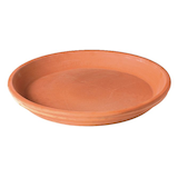 Duo Clay Terra Cotta Round Plant Saucer Tray, 100% Natural, Assorted Sizes, Terra Cotta Front_Elevated