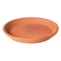 Duo Clay Terra Cotta Round Plant Saucer Tray, 100% Natural, Assorted Sizes, Terra Cotta Front_Elevated