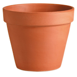 Standard Clay Terra Cotta Round Planter, 100% Natural, Assorted Sizes, Brown Front_Elevated