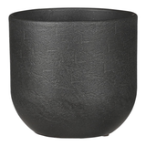 Nora Indoor Ceramic Round Handmade Planter, Assorted Sizes, Dark Grey Front_Elevated