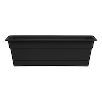 Bloem Dura Cotta Window Box Rectangular Planter, Plastic, Assorted Sizes, Black Front_Elevated
