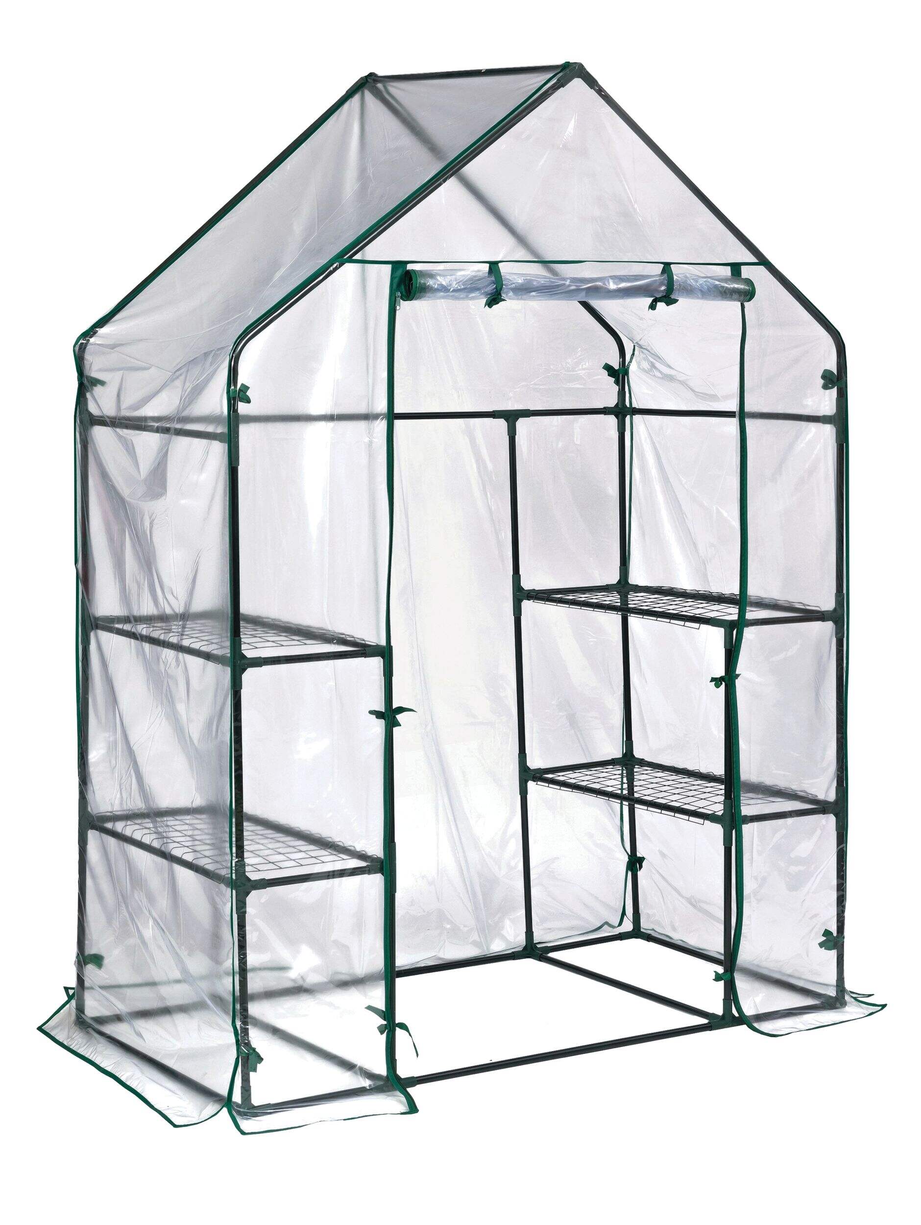 Deluxe Greenhouse w/ Removable Cover, 4-ft x 6-ft, Green Front_Three_Fourths_Angled_Right