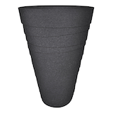 Southern Patio Summerside Tall Outdoor Planter, 16-in W x 12-in H x 16-in D, Black Front_Flat