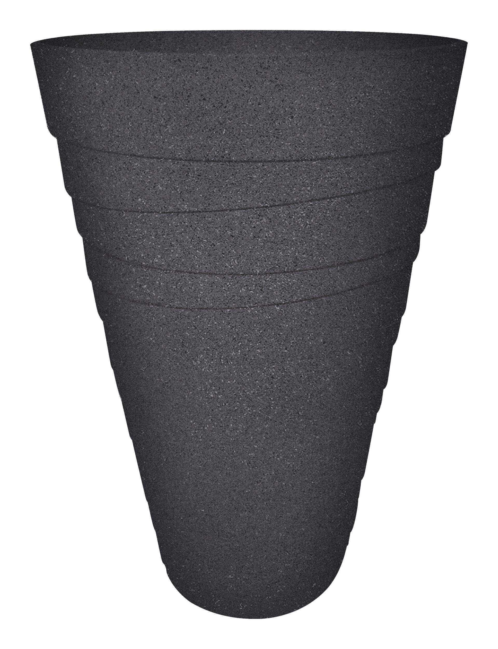 Southern Patio Summerside Tall Outdoor Planter, 16-in W x 12-in H x 16-in D, Black Front_Flat