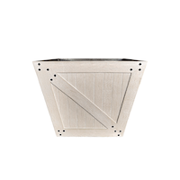 Jardinière carrée en forme de baril de whisky Southern Patio, 12 po, blanc rustique Front_Flat
